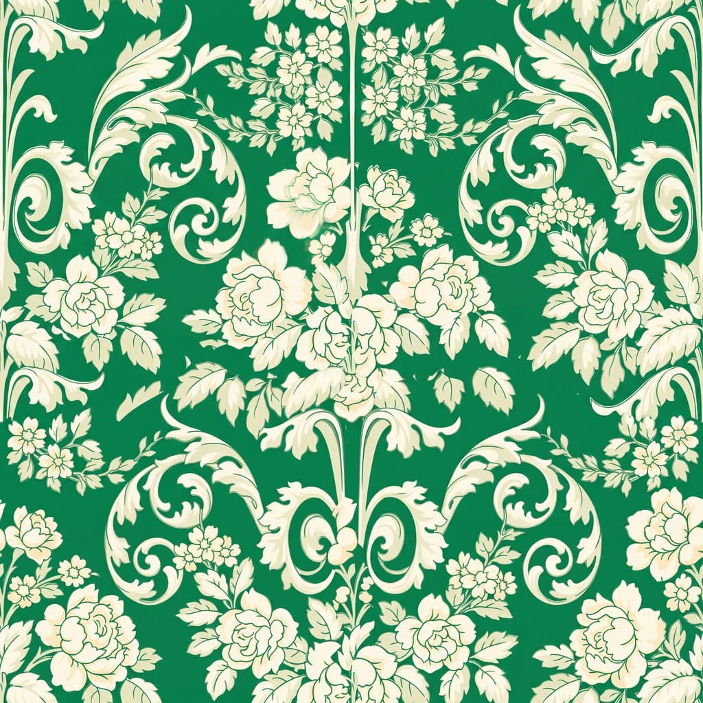 Emerald Damask, 1900 pattern detail