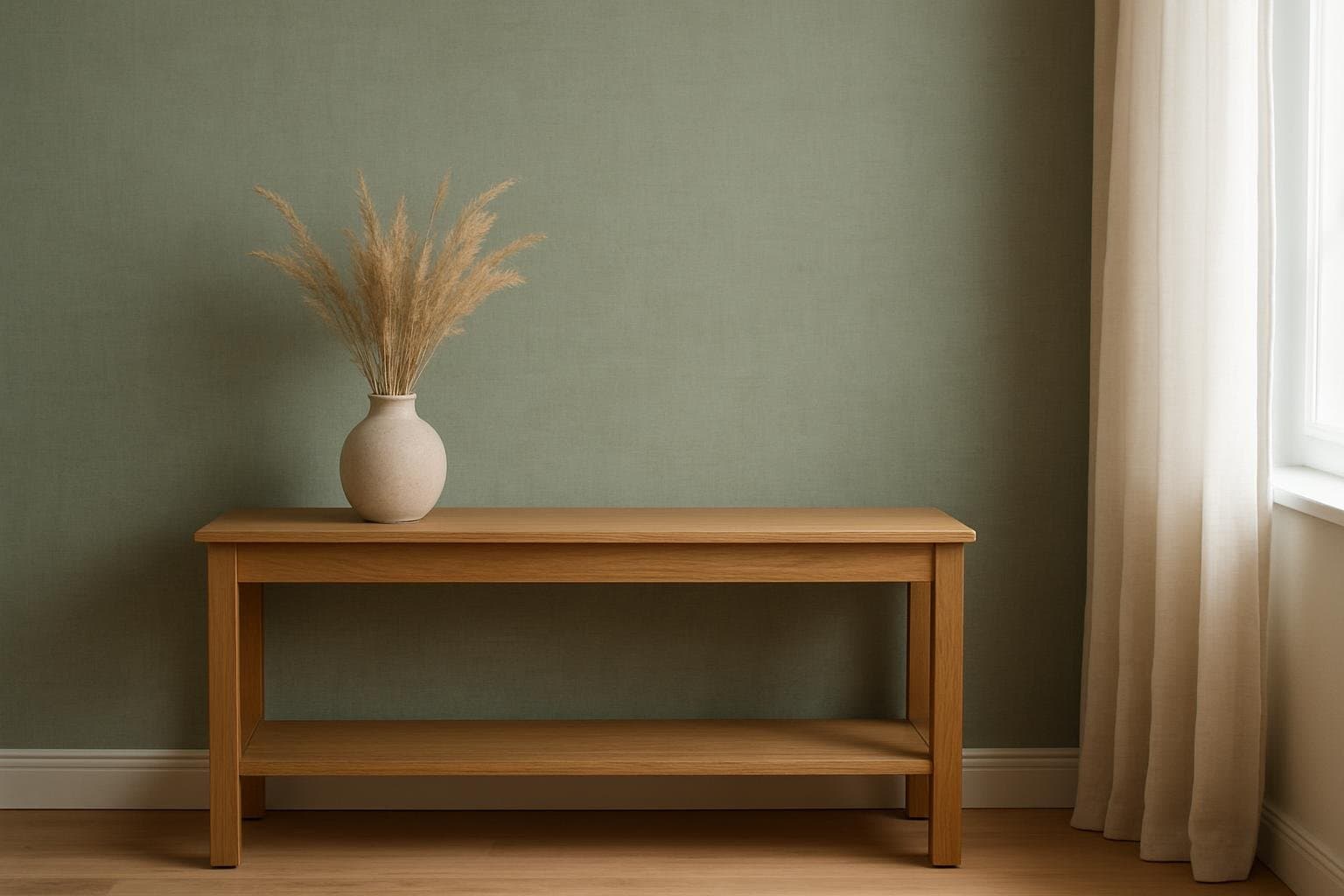 Linen Look faux grasscloth wallpaper in a room