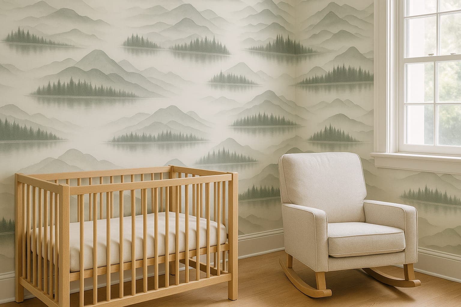 A mural shown on a room wall