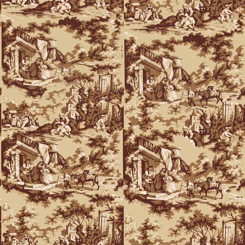 Pastoral Toile, 1842 pattern detail