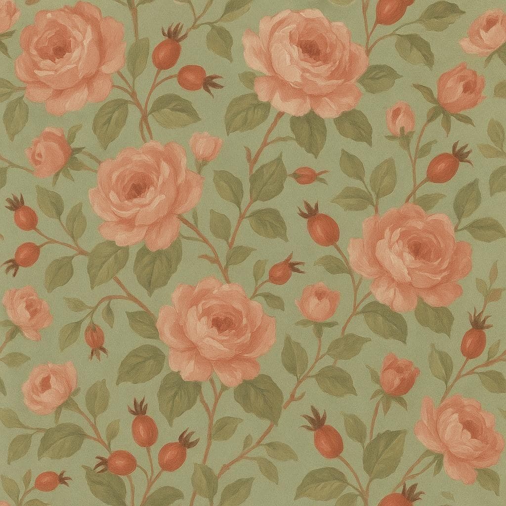 Wild Roses pattern detail