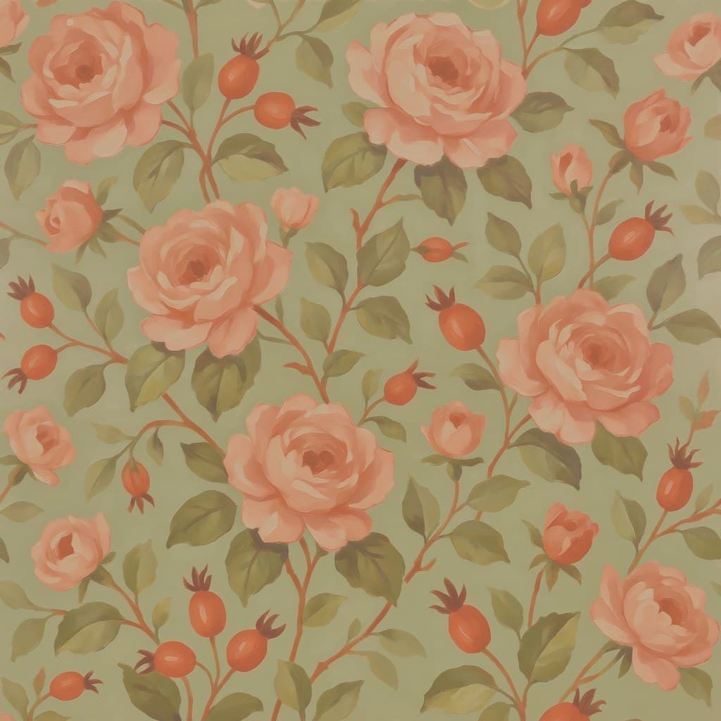 Wild Roses pattern detail