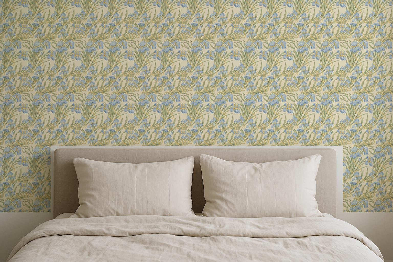 Blue Irises, c. 1900 in a bedroom