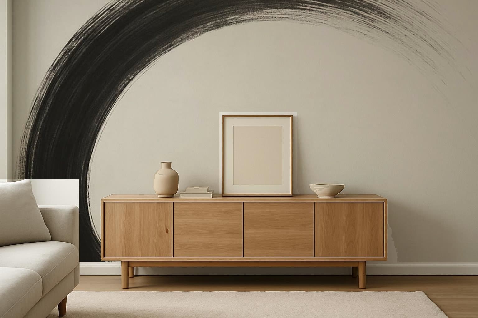 Brushstroke Arc on a wall