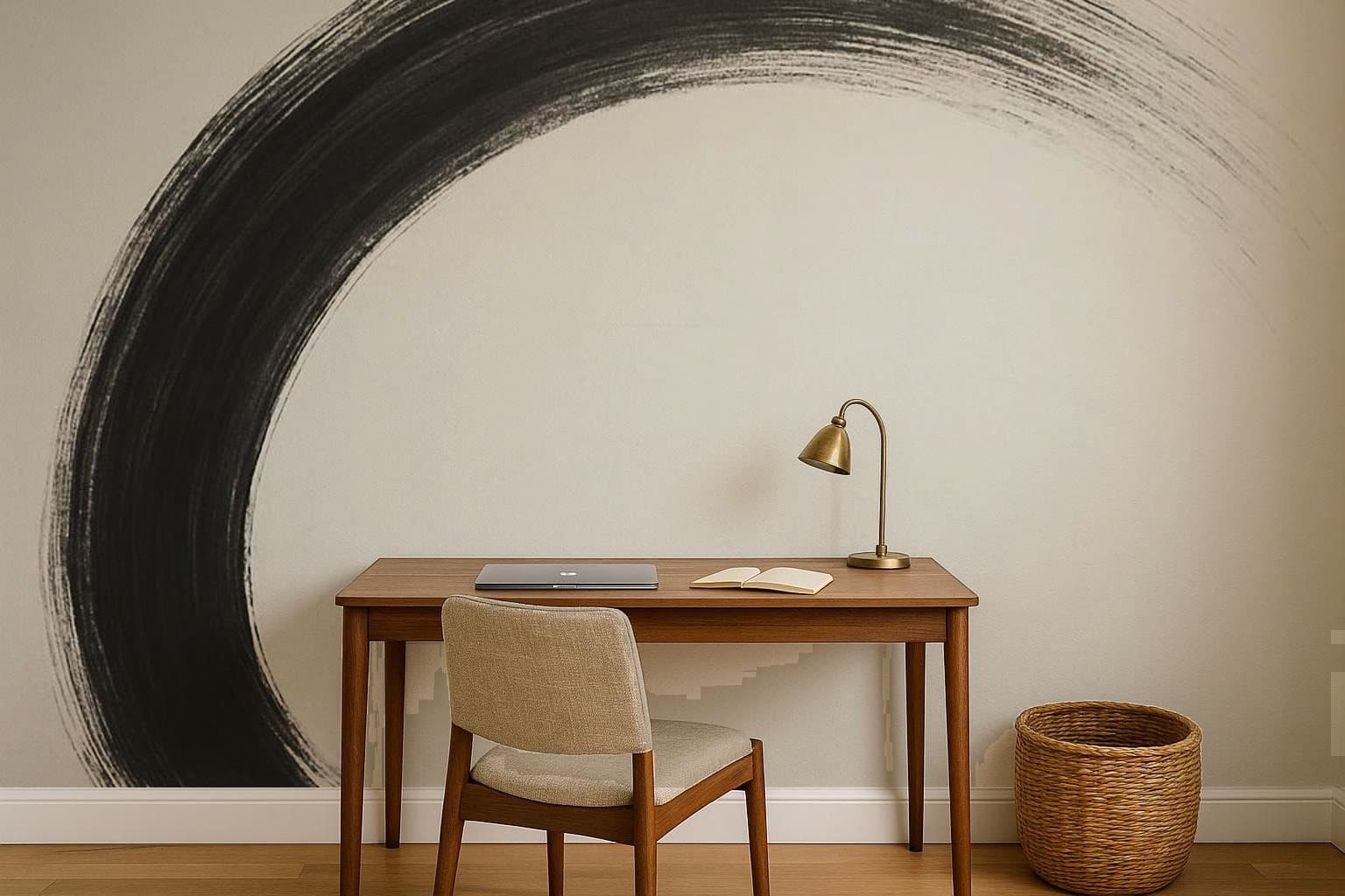 Brushstroke Arc in a home office