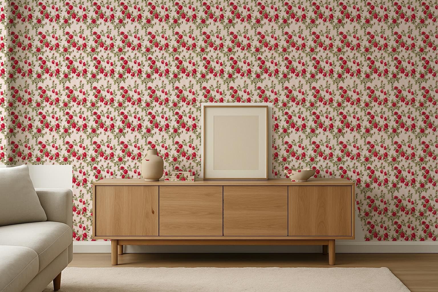 Climbing Roses, c. 1910 on a living room wall
