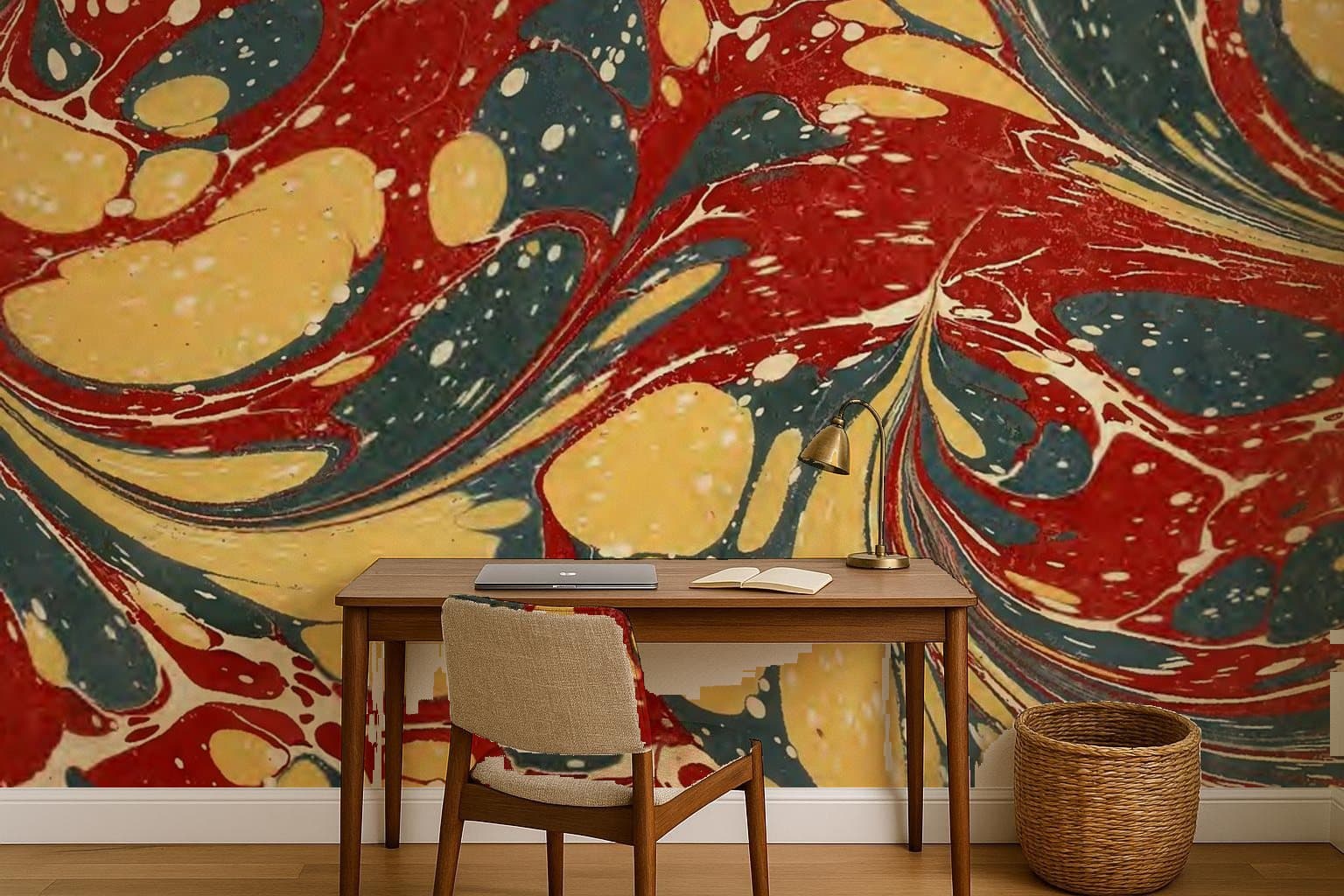 Combed Marble on a wall