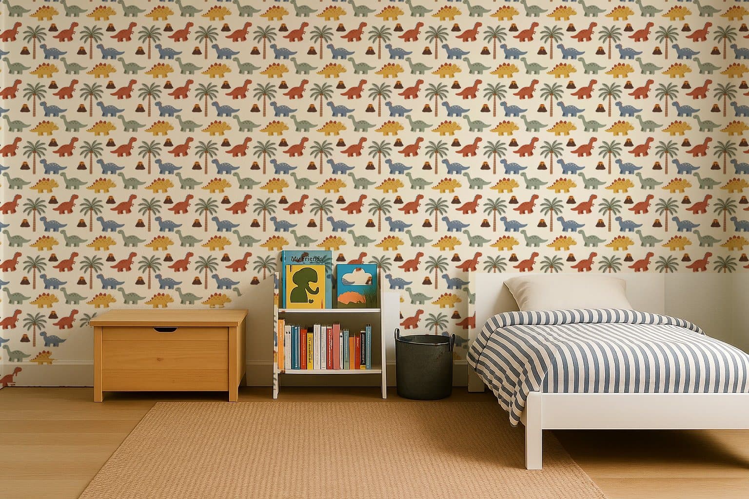 Dino Park on a kids' room wall