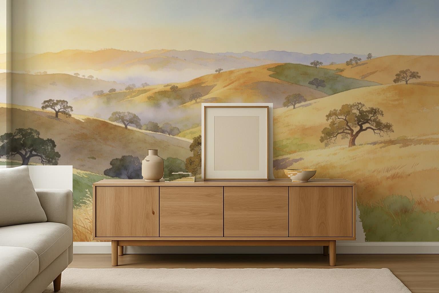 Golden Hills on a wall