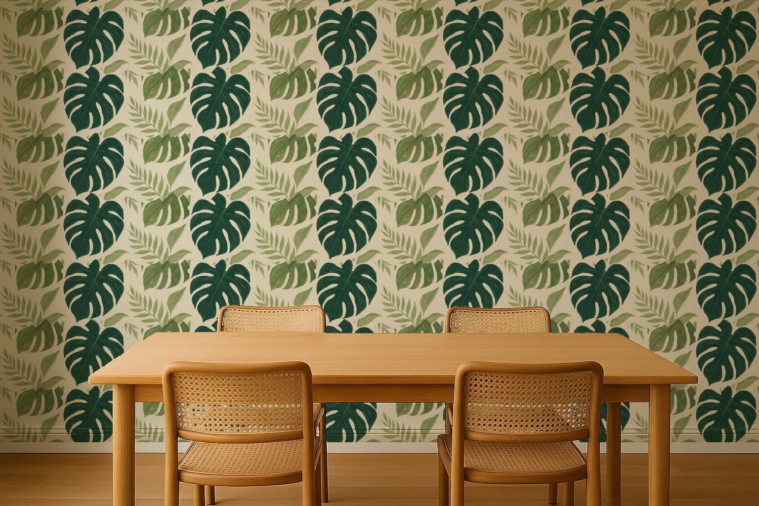 Monstera Shade in a dining room