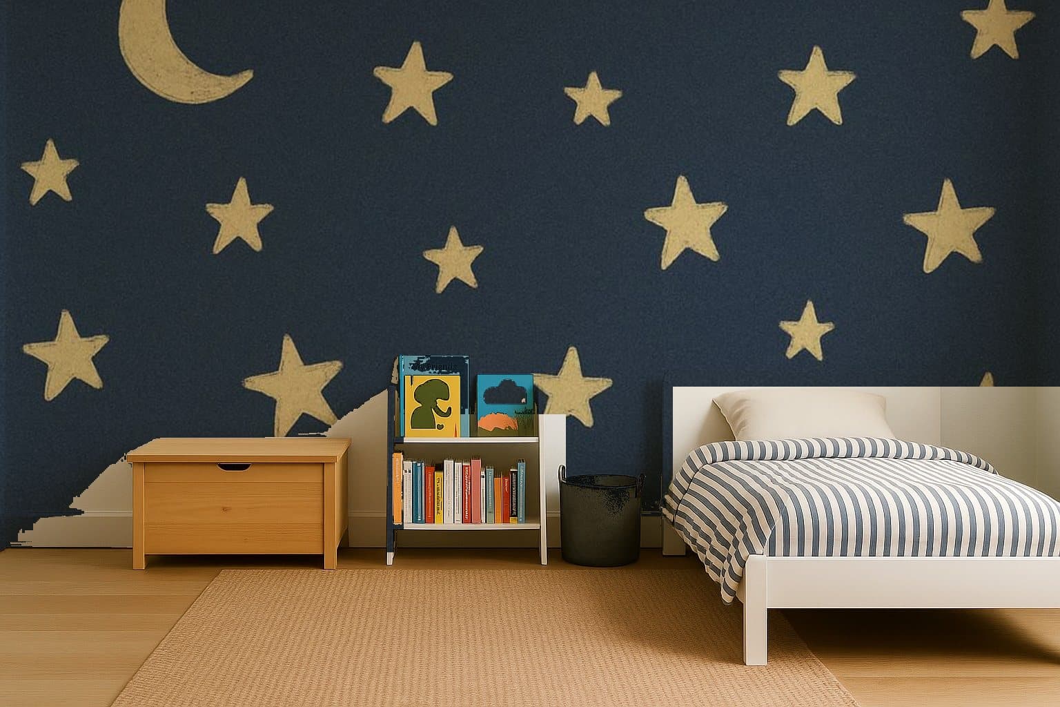 Moon and Stars in a kids' room