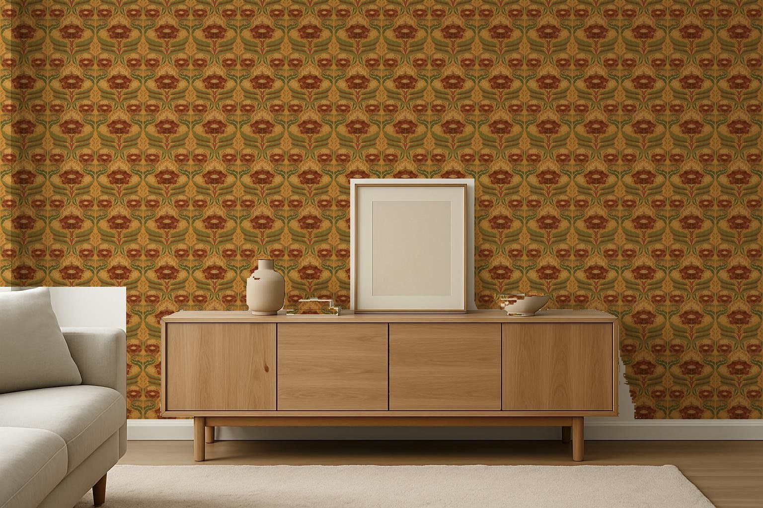 Nouveau Poppy, 1907 on a living room wall
