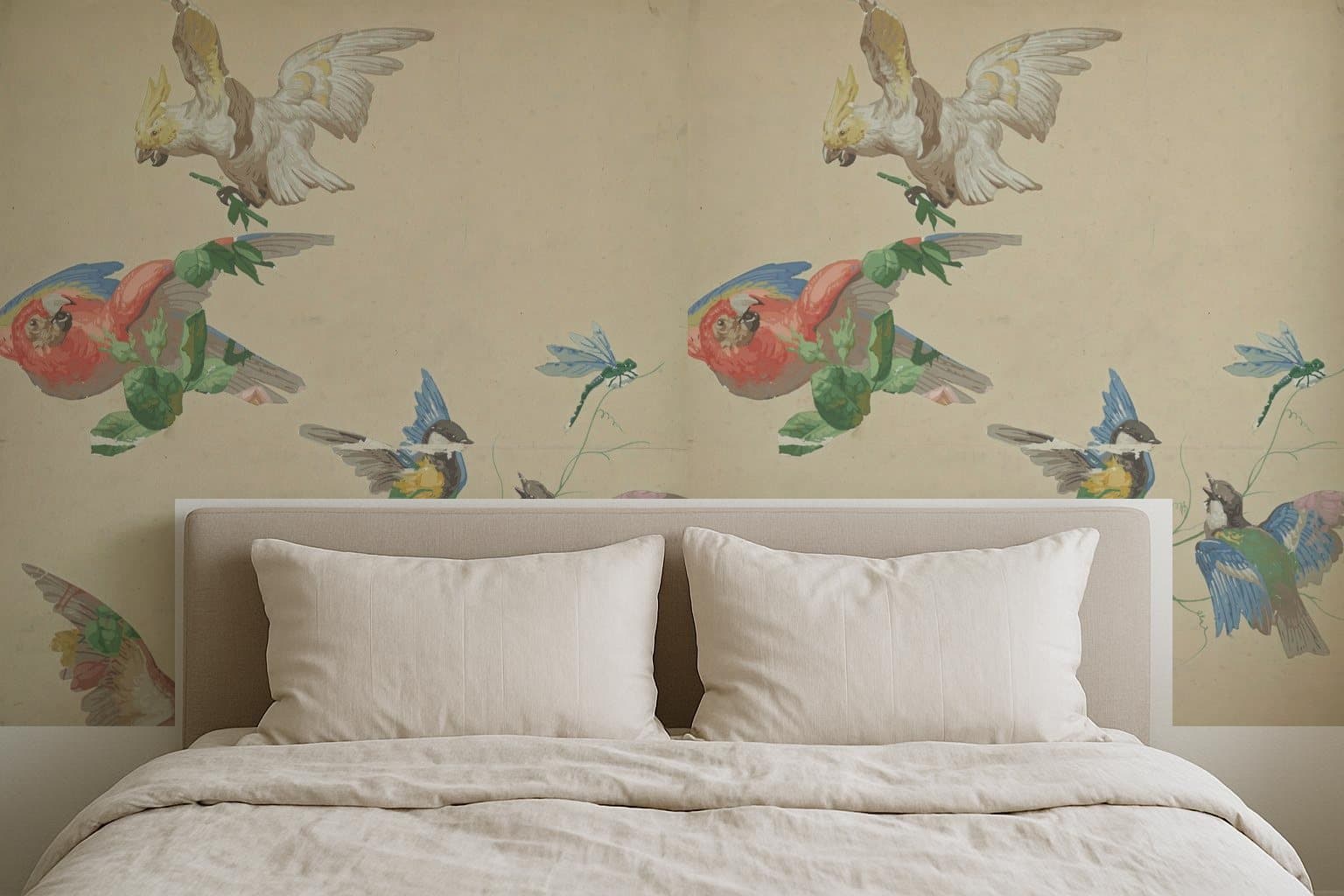 Painted Birds, c. 1760 in a bedroom