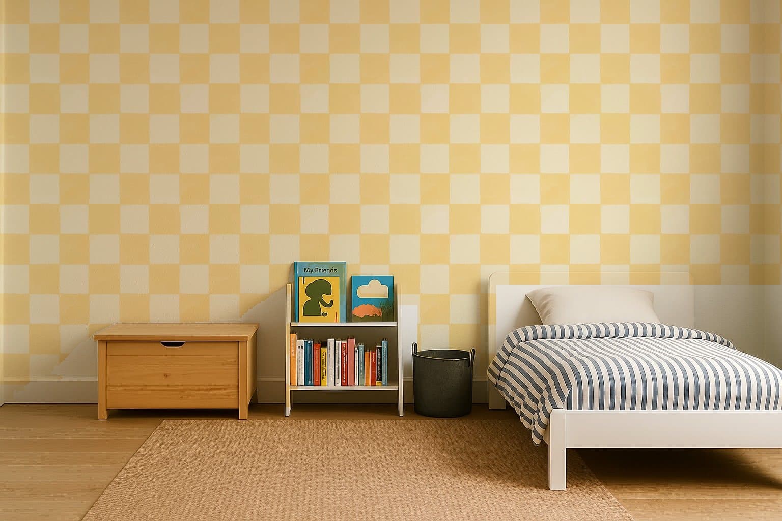 Pastel Check on a wall