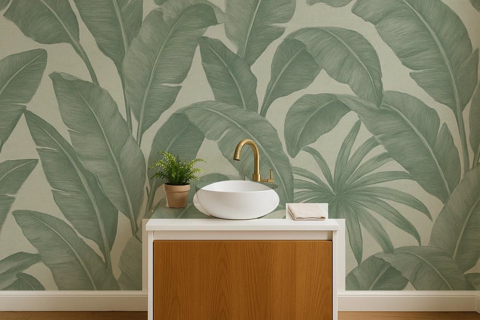 Quiet Tropics in a powder room