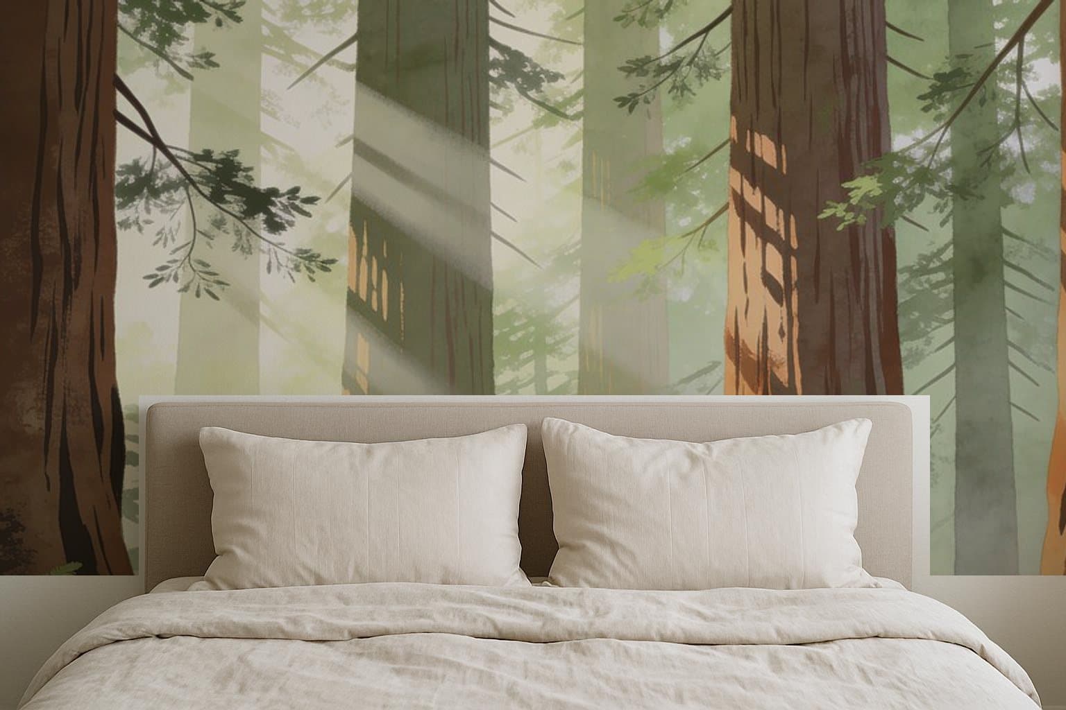 Redwood Mist on a bedroom wall