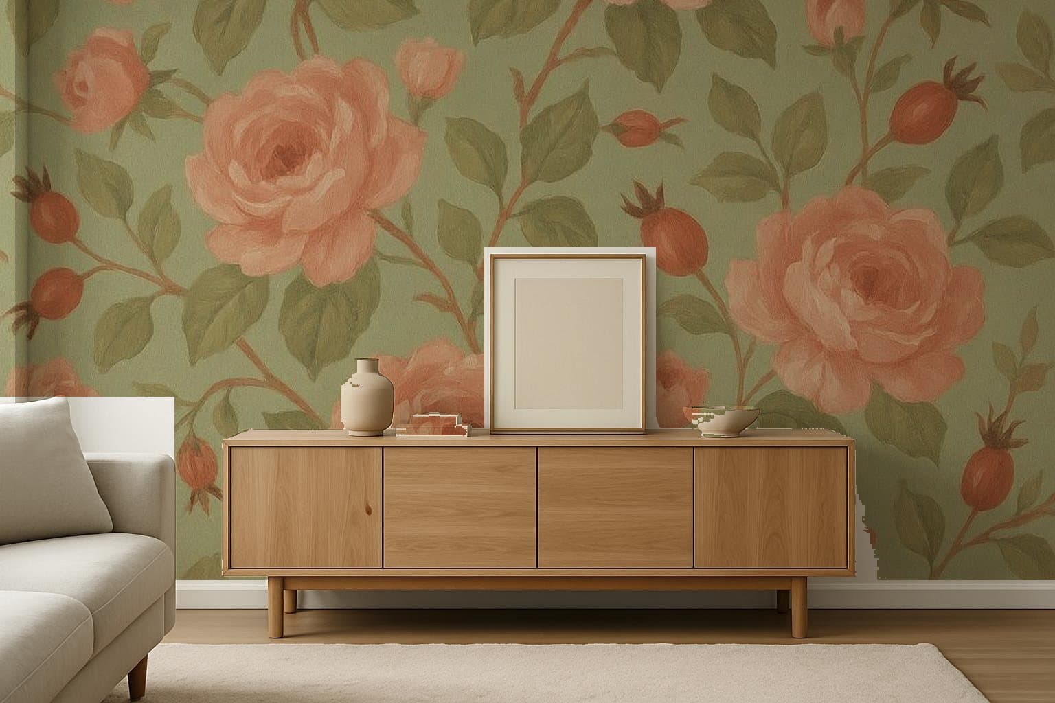 Wild Roses in a living room